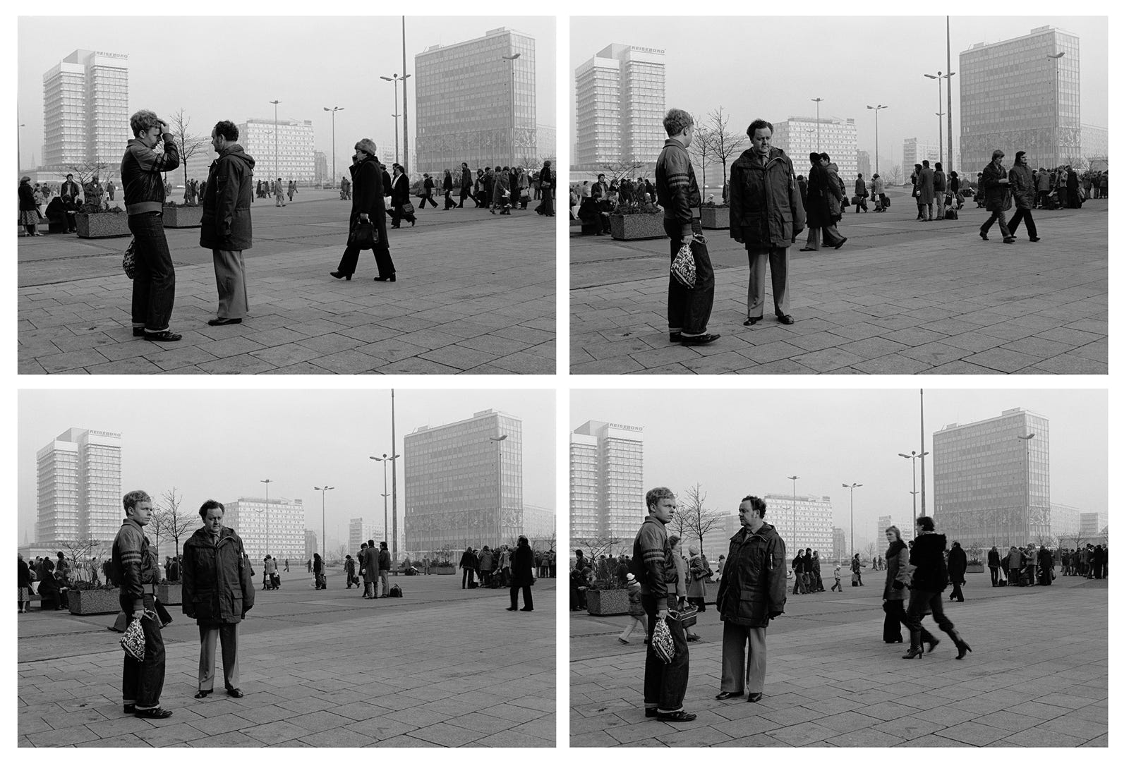 Séquence photographique, Alexanderplatz, Berlin-Est, RDA, 1980, Jean pierre Morcrette