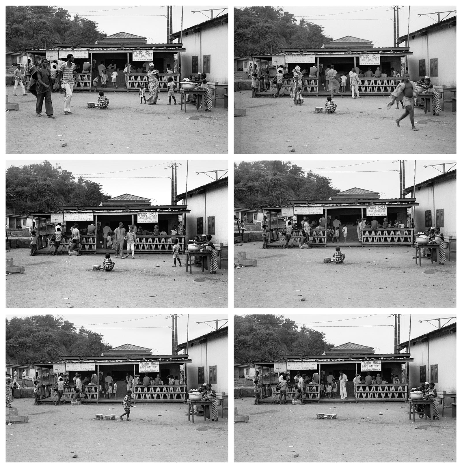 Séquence photographique, Gare routière de Sassandra, Côte d'Ivoire, 1982, Jean pierre Morcrette