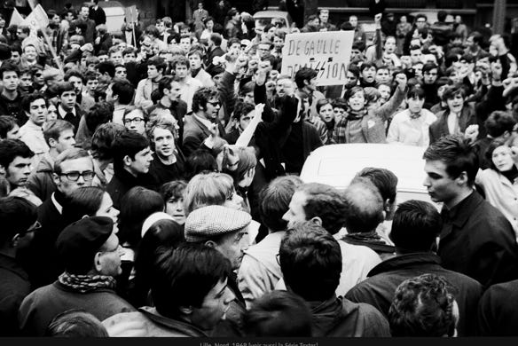 Instantané, Lille, Nord, France, mai 1968, photographie Jean pierre Morcrette